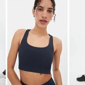 Girlfriend Collective Paloma Racerback Sports Bra Navy Blue Womens X-Large XL
